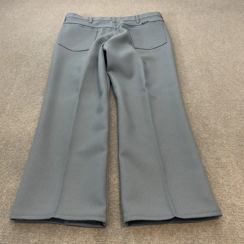 Vintage Wrangler Pants Gray Mens Fits 36x27 Rancher Nylon Performance 00082GY